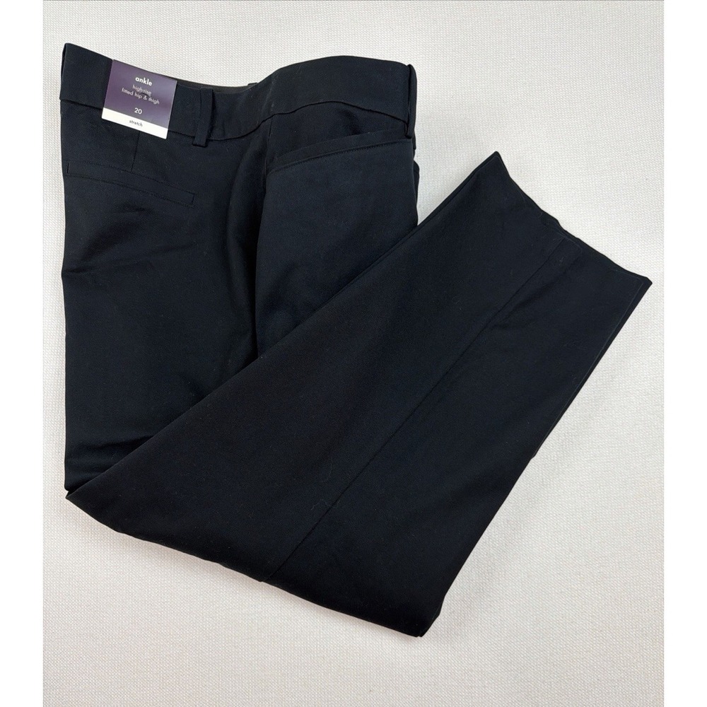 Ava & Viv High-Rise Ankle Pants Size 20 Black NWT Stretch Fitted Hip & Thigh New